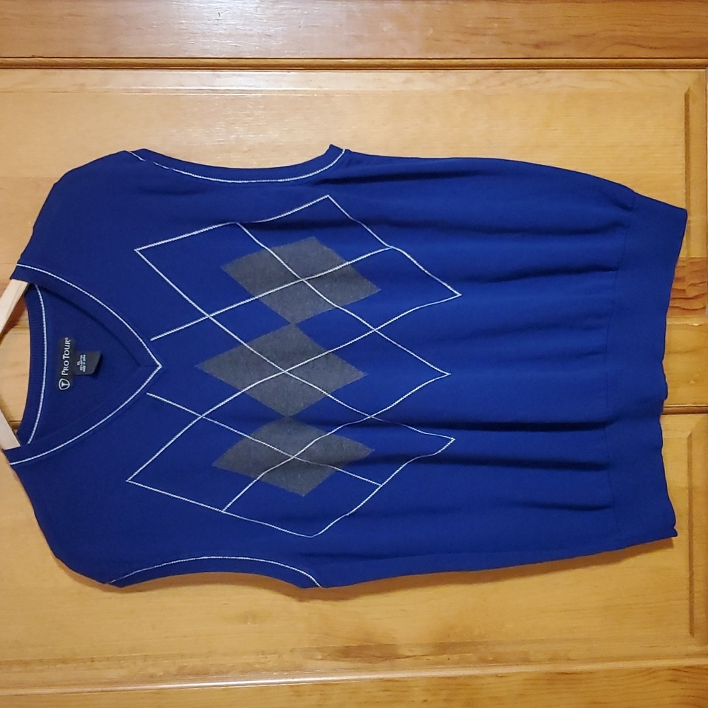 PRO TOUR XL BLUE ARGYLE SWEATER VEST